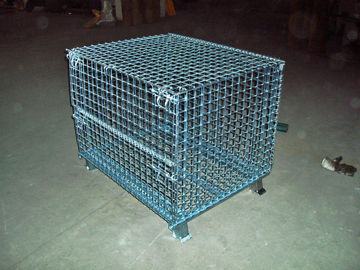 Giao thông vận tải hàn thép dây lưới Pallet Cage với nắp che bảo vệ
